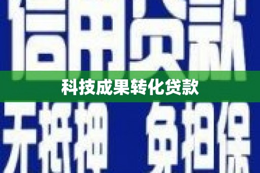 崇左科技成果转化贷款