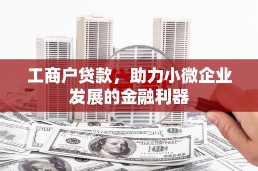 崇左工商户贷款,助力小微企业发展的金融利器 崇左工商户贷款,助力小微企业发展的金融利器