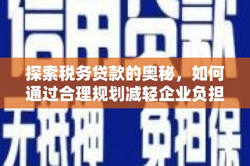 崇左探索税务贷款的奥秘，如何通过合理规划减轻企业负担