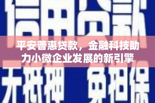 崇左平安普惠贷款，金融科技助力小微企业发展的新引擎
