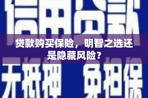 崇左贷款购买保险，明智之选还是隐藏风险？