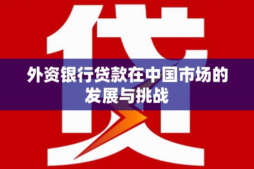 崇左外资银行贷款在中国市场的发展与挑战