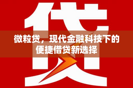 崇左微粒贷，现代金融科技下的便捷借贷新选择