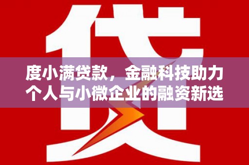 崇左度小满贷款，金融科技助力个人与小微企业的融资新选择