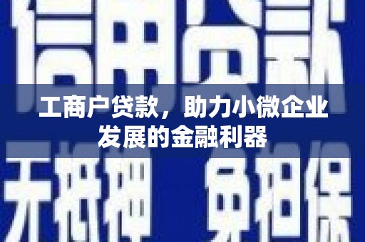 崇左工商户贷款，助力小微企业发展的金融利器