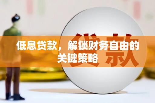 崇左低息贷款，解锁财务自由的关键策略